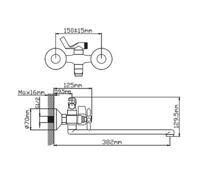 Смеситель для ванны Potato P27302