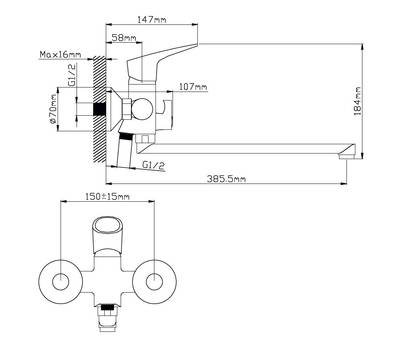 Смеситель для ванны Potato P22221