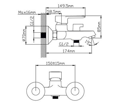 Смеситель для ванны Potato P30237-7