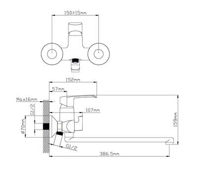 Смеситель для ванны Potato P22224