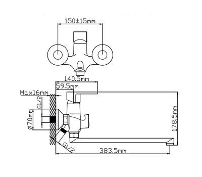 Смеситель для ванны Potato P22223-12