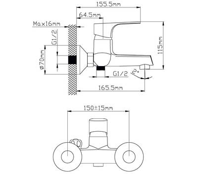 Смеситель для ванны Potato P30222-9