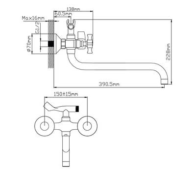 Смеситель для ванны Potato P2762