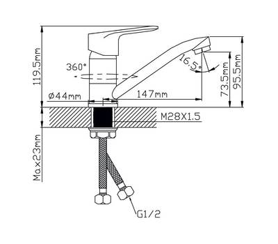 Смеситель для кухни Potato P45202-2