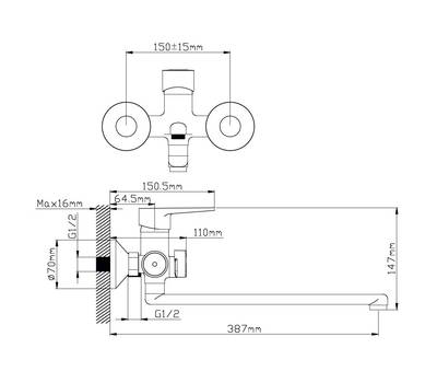 Смеситель для ванны Potato P22271