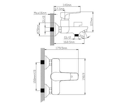 Смеситель для ванны Potato P30234