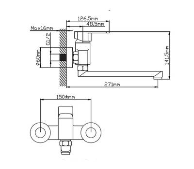 Смеситель для ванны Potato P4619