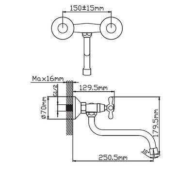 Смеситель для ванны Potato P46301