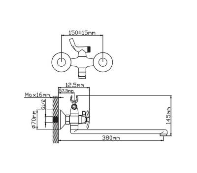 Смеситель для ванны Potato P23304