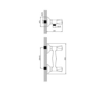 Смеситель для ванны Diadonna D96-220353BW