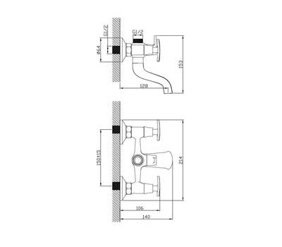 Смеситель для ванны Diadonna D80-330350