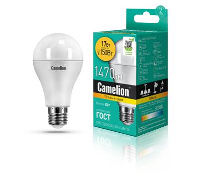 Лампа светодиодная CAMELION LED17-A65/830/E27