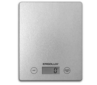 Весы кухонные ERGOLUX ELX-SK02-C03 серые металлик, до 5 кг, 195*142 мм