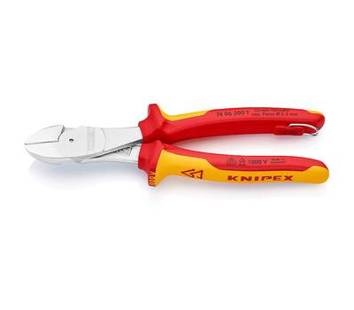 Бокорезы KNIPEX KN-7406200T особо мощные VDE, 200 мм, хром