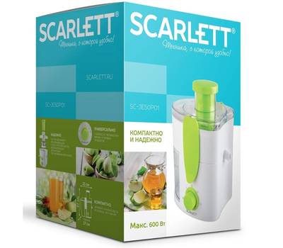 Соковыжималка электрическая SCARLETT SC-JE50P01 белый с зеленым