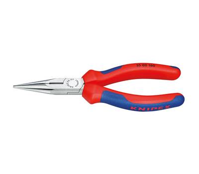 Длинногубцы KNIPEX KN-2502160SB с режущими кромками,160 мм,фосф.,2-комп ручки,SB