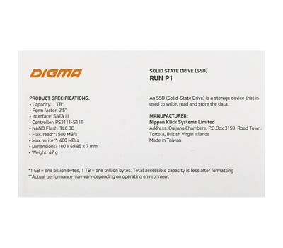 Накопитель SSD DIGMA Run P1 DGSR2001TP13T