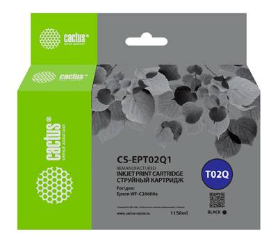 Картридж CACTUS CS-EPT02Q1 T02Q черный пигментный (1084мл) для WorkForce Enterprise WF-C20600D4TW