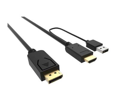 Кабель аудио-видео BURO HDMI (m)/DisplayPort (m) 2м. Позолоченные контакты черный (HDMI-DP-2M)