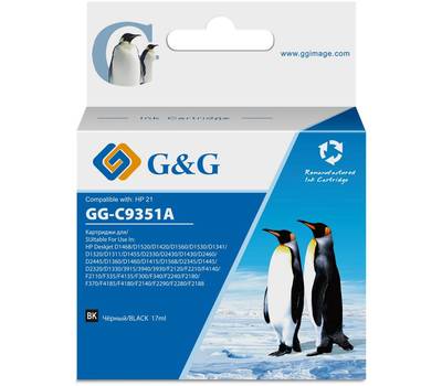 Картридж G&G GG-C9351A № 21 черный (17мл) для DJ 3920/3940/D1360/D1460/D1470/D1560/D2330/D2360/D243