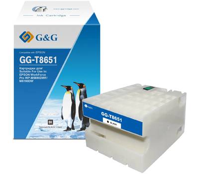 Картридж G&G GG-C13T865140 T8651 черный (176мл) для WorkForce Pro WF-M5690DWF/M5190DW