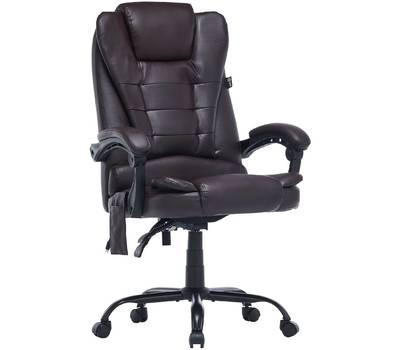 Офисное кресло CACTUS CS-CHR-OC03M-BR темно-коричневый эко.кожа с подголов. крестов.