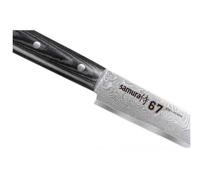 Нож кухонный Samura для нарезки 67, 19,5 см, дамаск 67 слоев, микарта