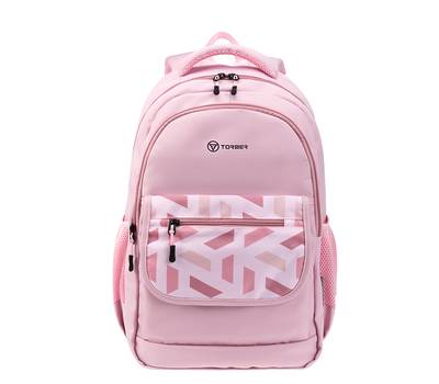 Рюкзак Torber школьный Class X, розовый с орнаментом, 45x30x18 см
