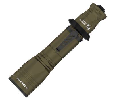 Фонарь Armytek светодиодный тактический Dobermann Pro Magnet USB Olive, 1400 лм, теплый свет, аккум