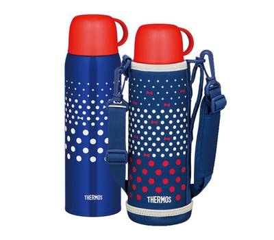 Термос THERMOS кружка (2 крышки) FJJ-1000 WF NVD (1 литр), синяя