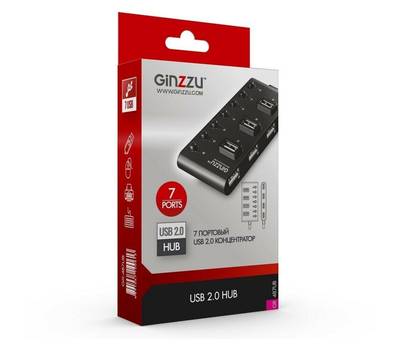 USB хаб GINZZU GR-487UB (7xUSB 2.0)