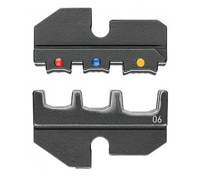 Плашка KNIPEX опрессовочная: изолированные кабельные наконечники, штекеры, 0.5 -6.0 мм², 3 гнезда