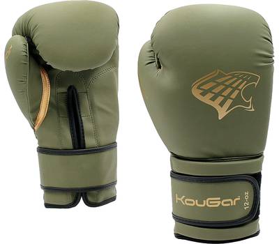Перчатки боксерские KOUGAR KO900-6, 6oz, темно-зеленый