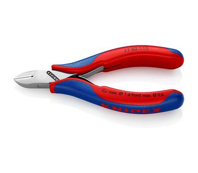 Бокорезы KNIPEX KN-7702115 для электроники, округлая головка, 115 мм, 2-комп ручки