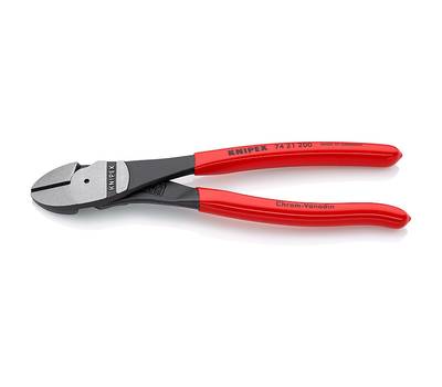 Бокорезы KNIPEX KN-7421200SB особо мощные, губки 12°, 200 мм, фосф., обливные ручки, SB