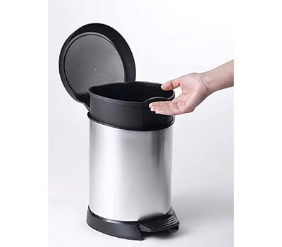 Ведро для мусора с педалью CURVER DECO BIN METAL-SILV/FOIL 5L