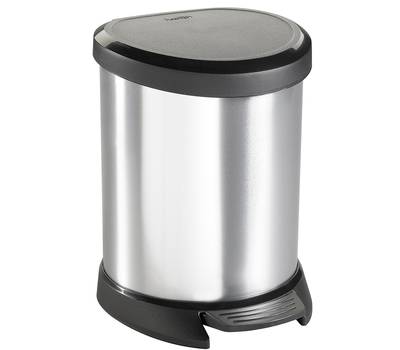 Ведро для мусора с педалью CURVER DECO BIN METAL-SILV/FOIL 5L