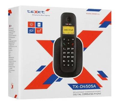 Радиотелефон TEXET DECT TX-D4505A черный
