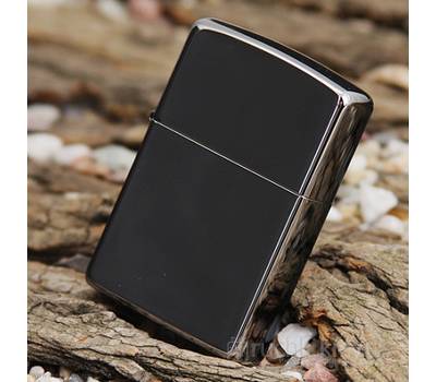 Зажигалка Zippo с покрытием Black Ice, латунь/сталь, чёрная, глянцевая, 36х12х56 мм