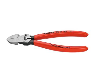 Бокорезы KNIPEX KN-7251160 для оптоволокна, пружина, 160 мм, обливные ручки