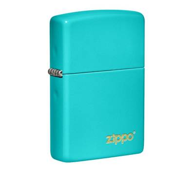 Зажигалка Zippo Classic с покрытием Flat Turquoise, латунь/сталь, бирюзовая, глянцевая, 38x13x57 мм
