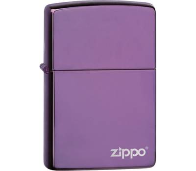 Зажигалка Zippo L с покрытием Abyss, латунь/сталь, сиреневая с фирменным логотипом