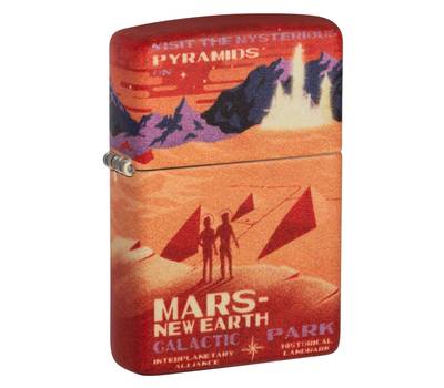 Зажигалка Zippo Mars Design с покрытием 540 Matte, латунь/сталь, красная, матовая, 38x13x57 мм