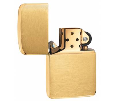 Зажигалка Zippo Replica, с покрытием Brushed Brass, латунь/сталь, золотистая, матовая, 36x12x5