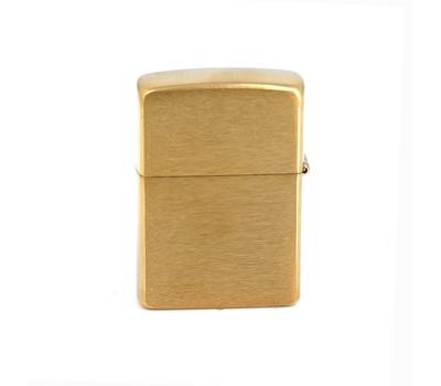 Зажигалка Zippo с покрытием Brushed Brass, медь/сталь, золотистая, матовая, 36x12x56 мм