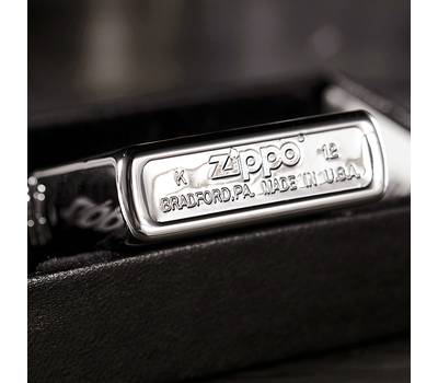 Зажигалка Zippo с покрытием High Polish Chrome, латунь/сталь, серебристая, глянцевая, 36х12х56