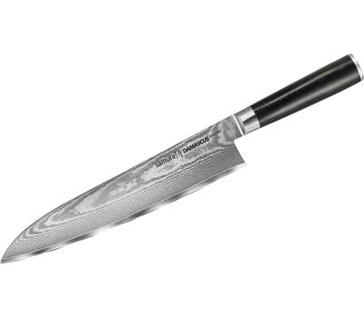 Нож кухонный Samura Damascus Гранд Шеф, 24 см, G-10, дамаск 67 слоев