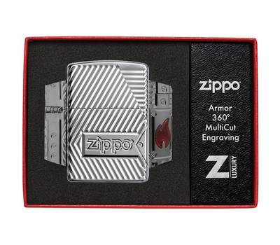 Зажигалка Zippo Armor с покрытием High Polish Chrome, латунь/сталь, серебристая, 36x12x56 мм