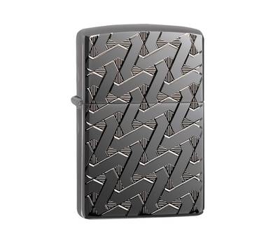 Зажигалка Zippo Armor™, покрытие High Polish Black Ice®, латунь/сталь, чёрная, глянцевая