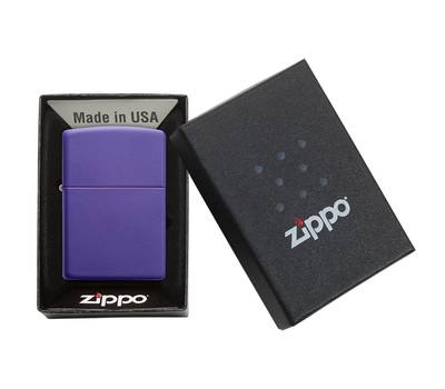 Зажигалка Zippo Classic с покрытием Purple Matte, латунь/сталь, фиолетовая, матовая